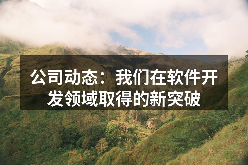 公司动态：我们在软件开发领域取得的新突破