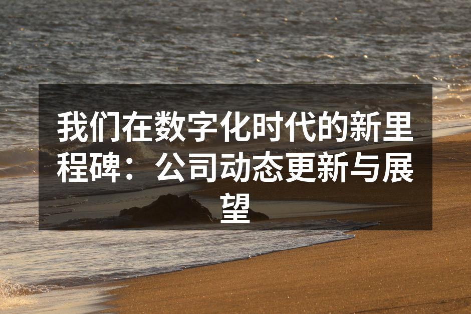 我们在数字化时代的新里程碑：公司动态更新与展望