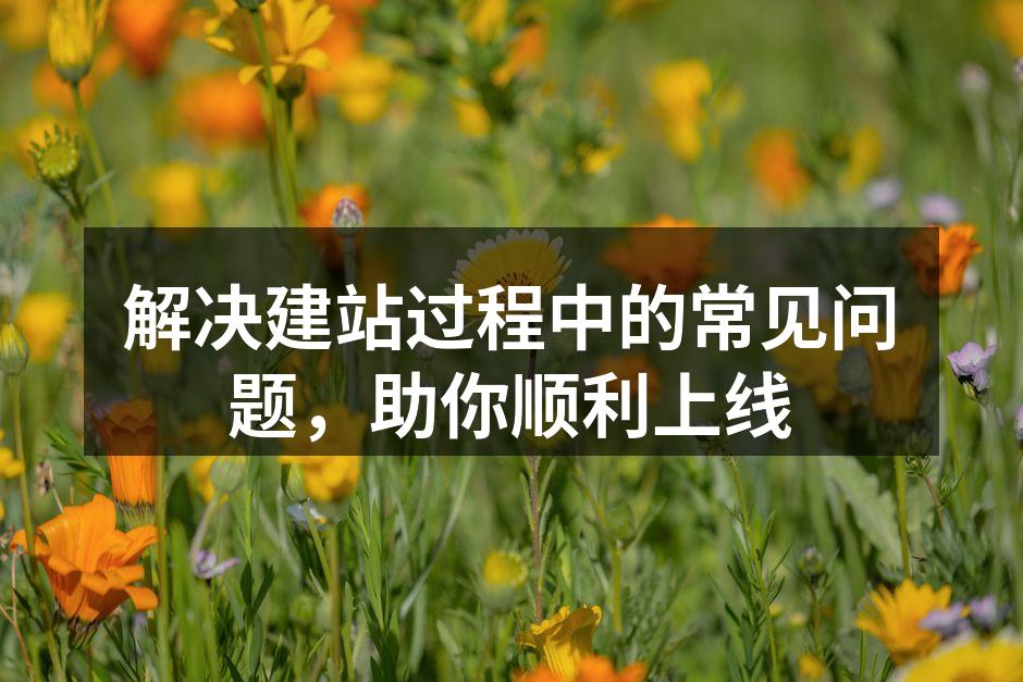解决建站过程中的常见问题，助你顺利上线